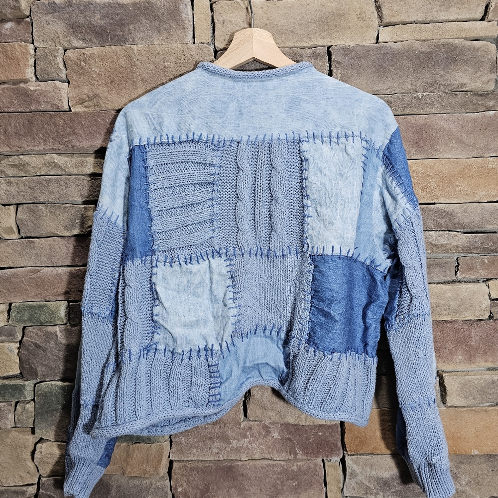 Marshall Rousso Vintage Patchwork Blue Chambray K… - image 7